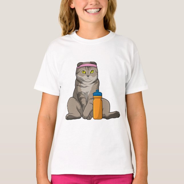 Cat Fitness Drinking mugg T Shirt (Framsida)