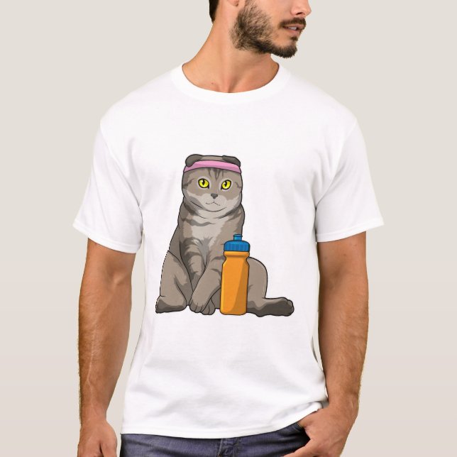 Cat Fitness Drinking mugg T Shirt (Framsida)