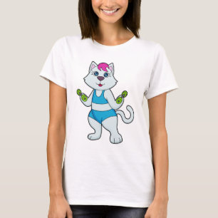 Cat Fitness Dumbbell T Shirt