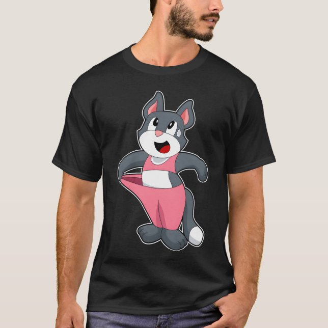 Cat Fitness retro T Shirt (Framsida)