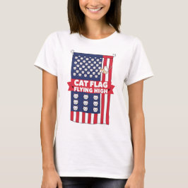 Cat Flagga Flies High - Patriotic Cat T-Shirt