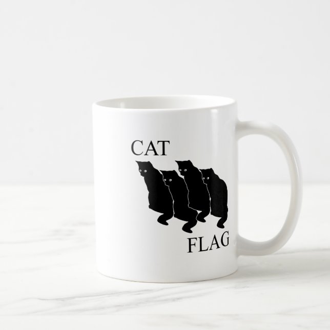 Cat Flagga Funny Black Flagga Kaffemugg (Höger)