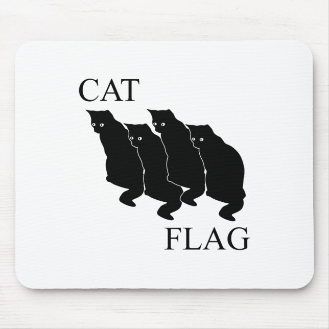 Cat Flagga Funny Black Flagga Musmatta (Framsidan)