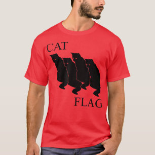 Cat Flagga Funny Black Flagga T Shirt