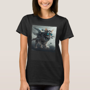 Cat Flies Krig T Shirt