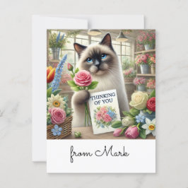 Cat Florist med kort tanke på dig