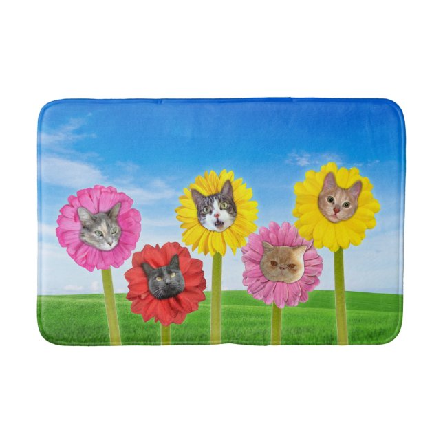 ’Cat Flower’ Garden LOL Funny Bath Mat Badrumsmatta (Framsidan)