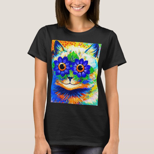 Cat Flower Öga T Shirt (Framsida)