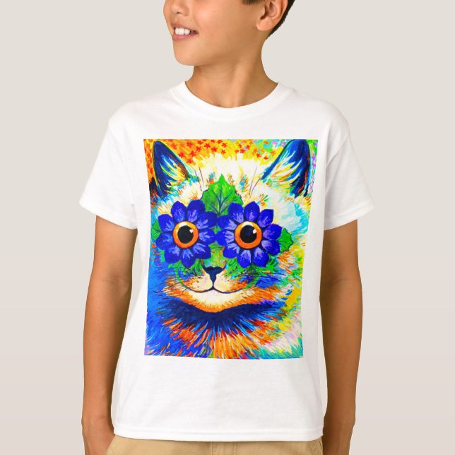 Cat Flower Öga T Shirt (Framsida)
