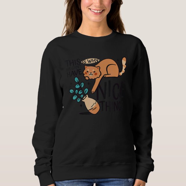 Cat Flower Vas T Shirt (Framsida)