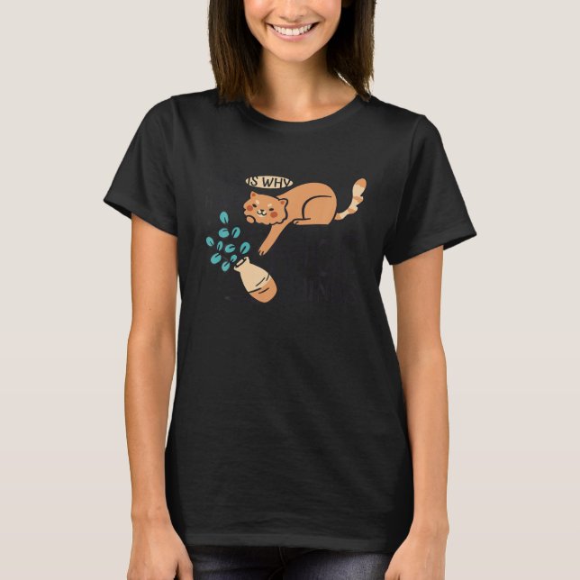 Cat Flower Vas T Shirt (Framsida)