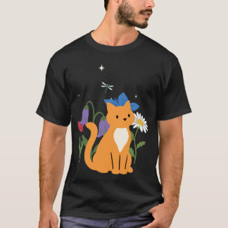 Cat Flowers Kids Pet Design T Shirt