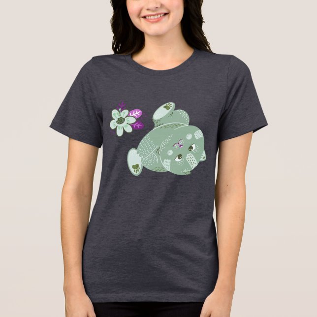 Cat Flowers T Shirt (Framsida)