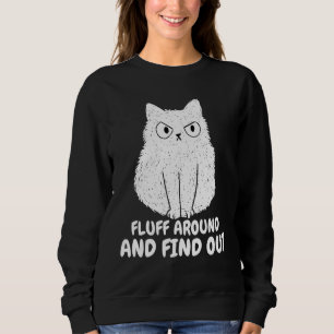 Cat Fluff runt och ta reda på lustig Humor Meme ma T Shirt