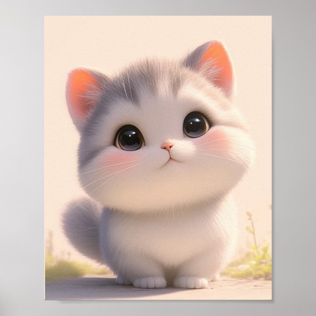 Cat Fluffy Svan Poster (Framsidan)