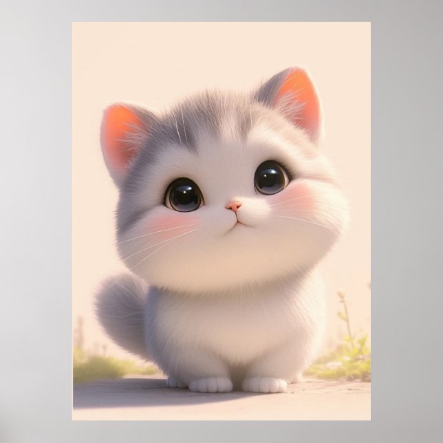 Cat Fluffy Svan Poster (Framsidan)