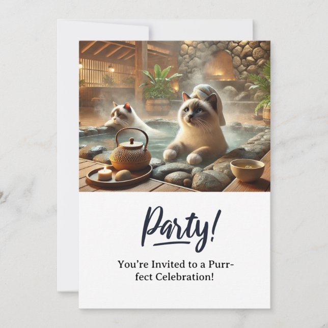 Cat Födelsedagsfest inbjudan-kort Inbjudningar (Framsida)