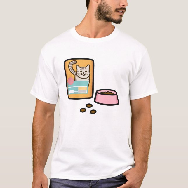 Cat Food in Japanese Kanji T Shirt (Framsida)