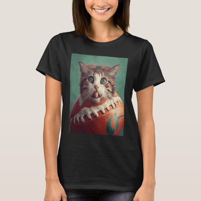 Cat Football Donut T Shirt (Framsida)