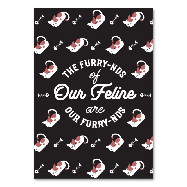 Cat Friends Cute Pun Bordsnummer (Framsidan)