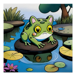 Cat Frog Perfect Poster