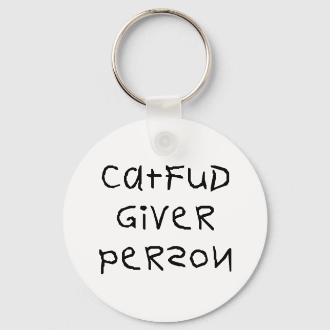 Cat Fud Giver Person Nyckelring (Framsida)