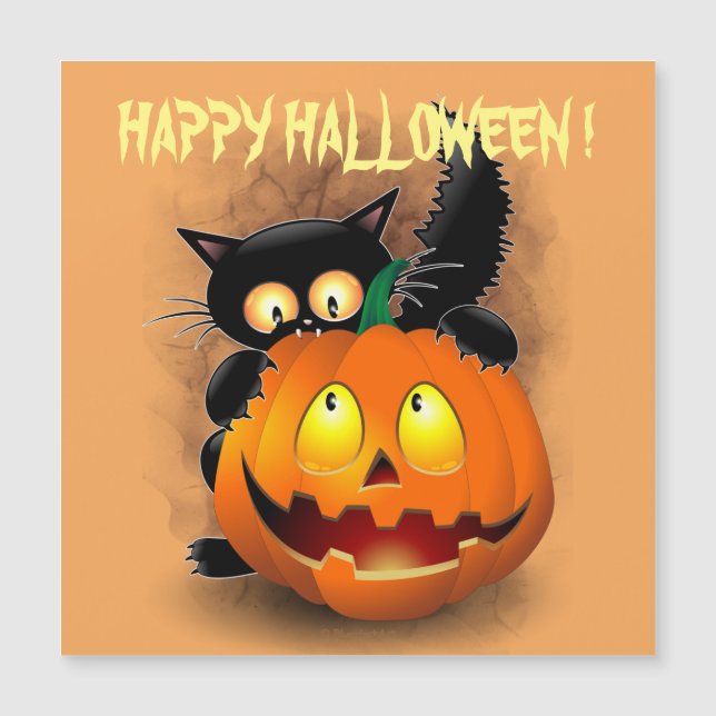 Cat Fun Halloween Character biting a Pumpkin   (Framsida)