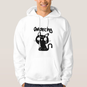 Cat Funny Anarchy Halloween Animals for Women Mana Hoodie