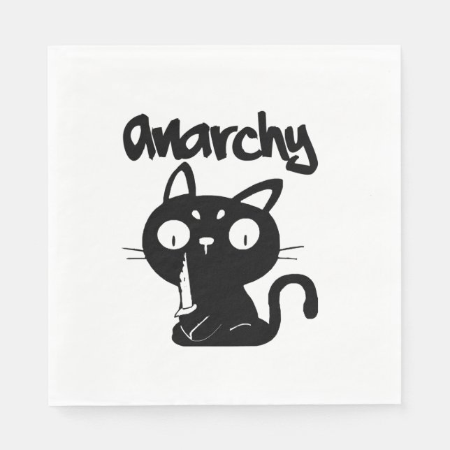 Cat Funny Anarchy Halloween Animals for Women Mana Pappersservett (Framsidan)
