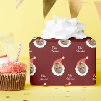 Cat Funny Ansikte God jul Spanskt foto Presentpapper