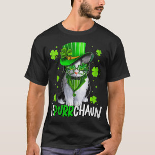 Cat Funny Cat Lover Shamrock St patricks day T Shirt