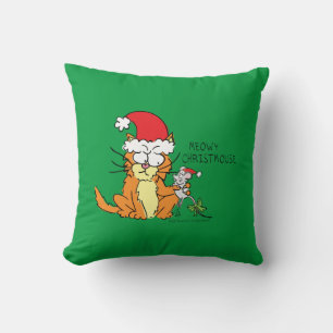 Cat Funny jul Tecknad Cute Mouse Kudde