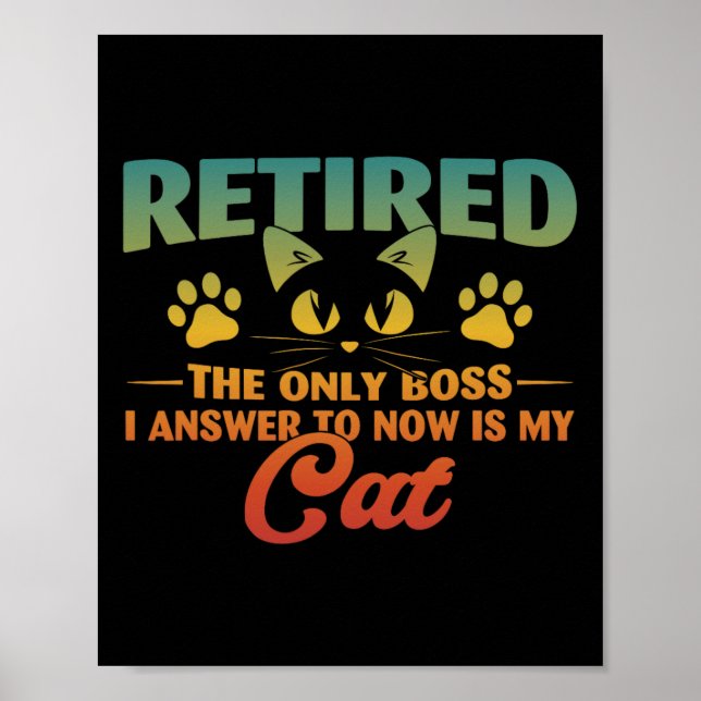 Cat Funny Pension 2024 Dekoration Manar W Poster (Framsidan)