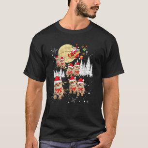 Cat Funny Reindeer jul Måne Santa T Shirt