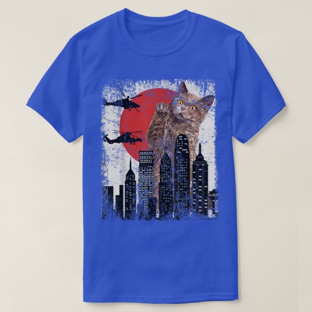 Cat Funny Retro Cat  T Shirt (Design framsida)
