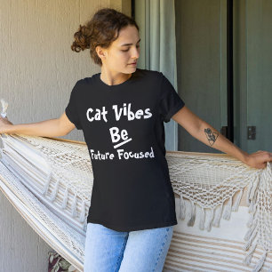Cat Funny Simple Quote Personlig Modern Black T Shirt