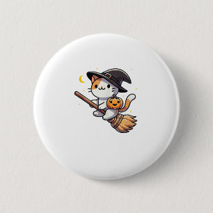 Cat Funny Witch Halloween Costume Broom Stick Boys Knapp