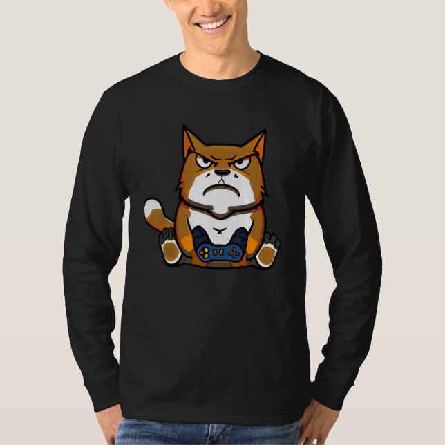 Cat Gamer Cat Video Games Motif  Controller T Shirt (Framsida)