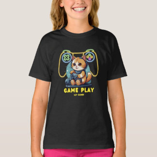 Cat gamer, game play t shirt