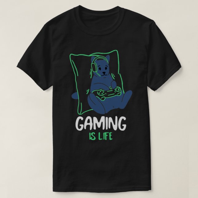 Cat Gaming är Life Gamer-tshirt T Shirt (Design framsida)