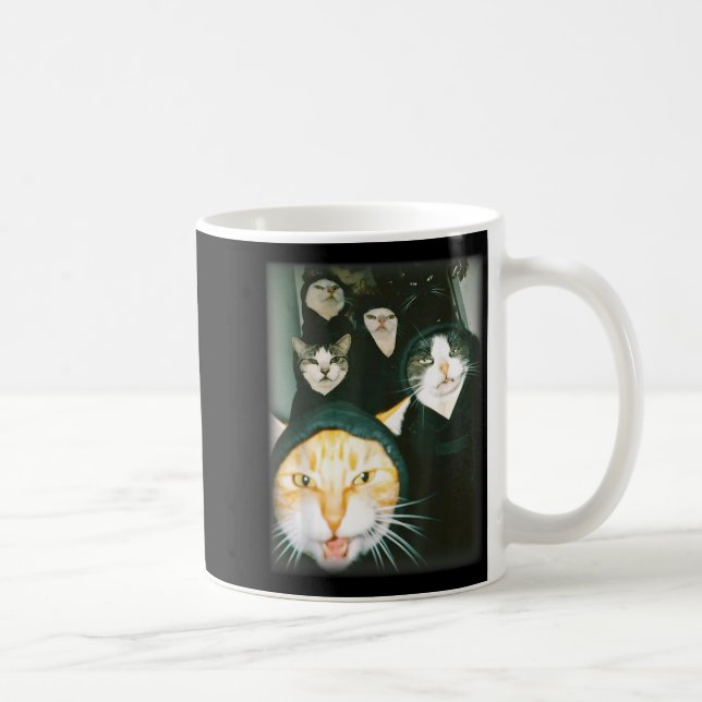 Cat Gang Meme Funny Chaotic Cats Unhinged Feline H Kaffemugg (Höger)