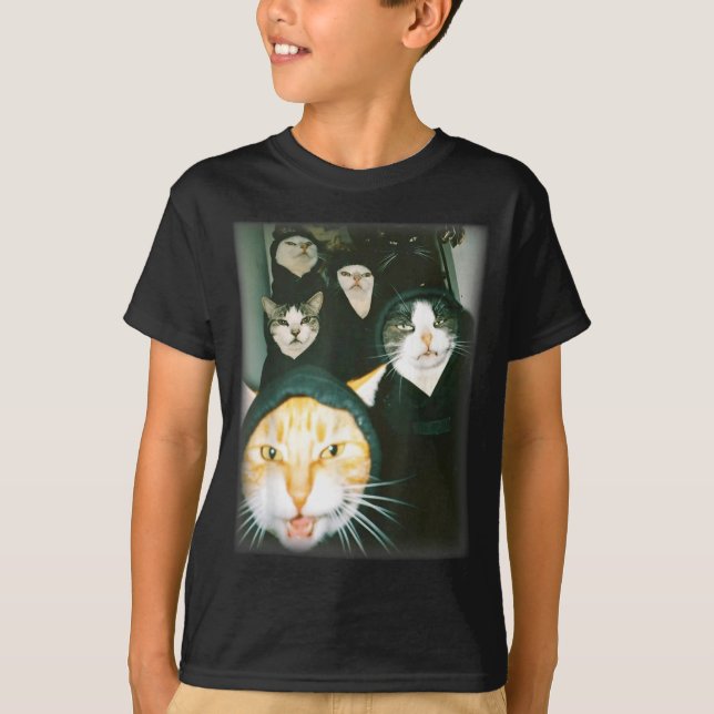 Cat Gang Meme Funny Chaotic Cats Unhinged Feline H T Shirt (Framsida)