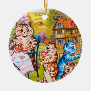 Cat Garden Party Julgransprydnad Keramik