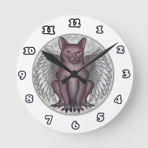 Cat Gargoyle klocka