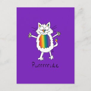 Cat Gay pride LGBTQ Vykort