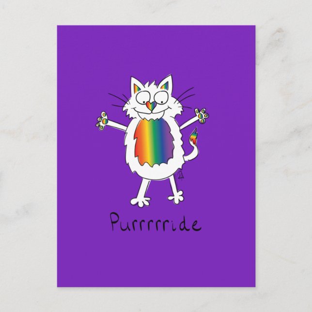 Cat Gay pride LGBTQ Vykort (Framsida)