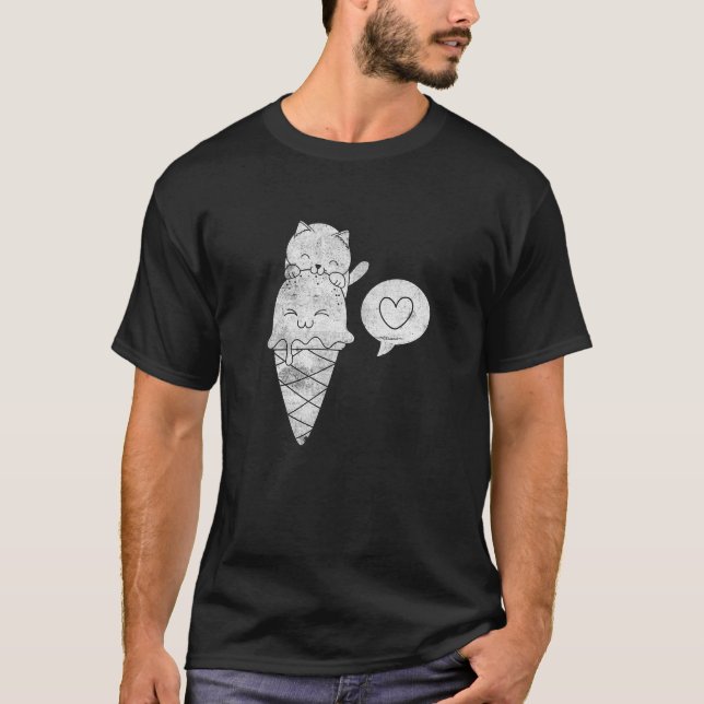 Cat Gelato Dessert Cat Owners T Shirt (Framsida)