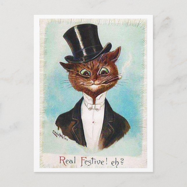 Cat gentleman, Louis Wain Vykort (Framsida)