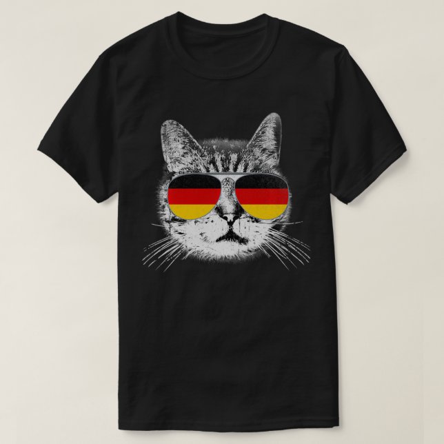 Cat  Germany German Flag Country Retro Funny Top  T Shirt (Design framsida)