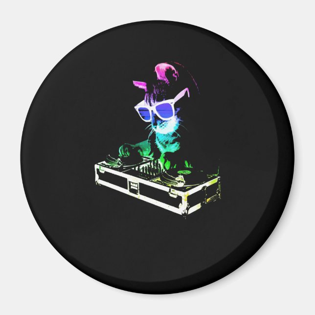 Cat Gift | Cat DJ Verkligen Coola Magnet (Framsidan)